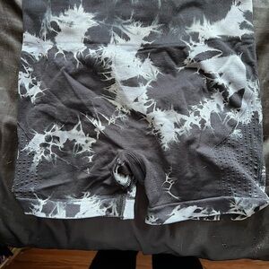 2 Pack Women Black and Red Tie-Dye Shorts